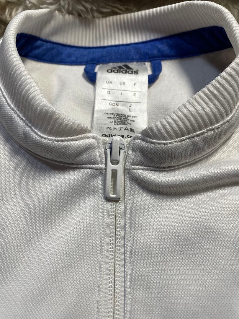 アディダスチェルシー ロゴ ワッペン スリーライン アンセムジャケット 白 L