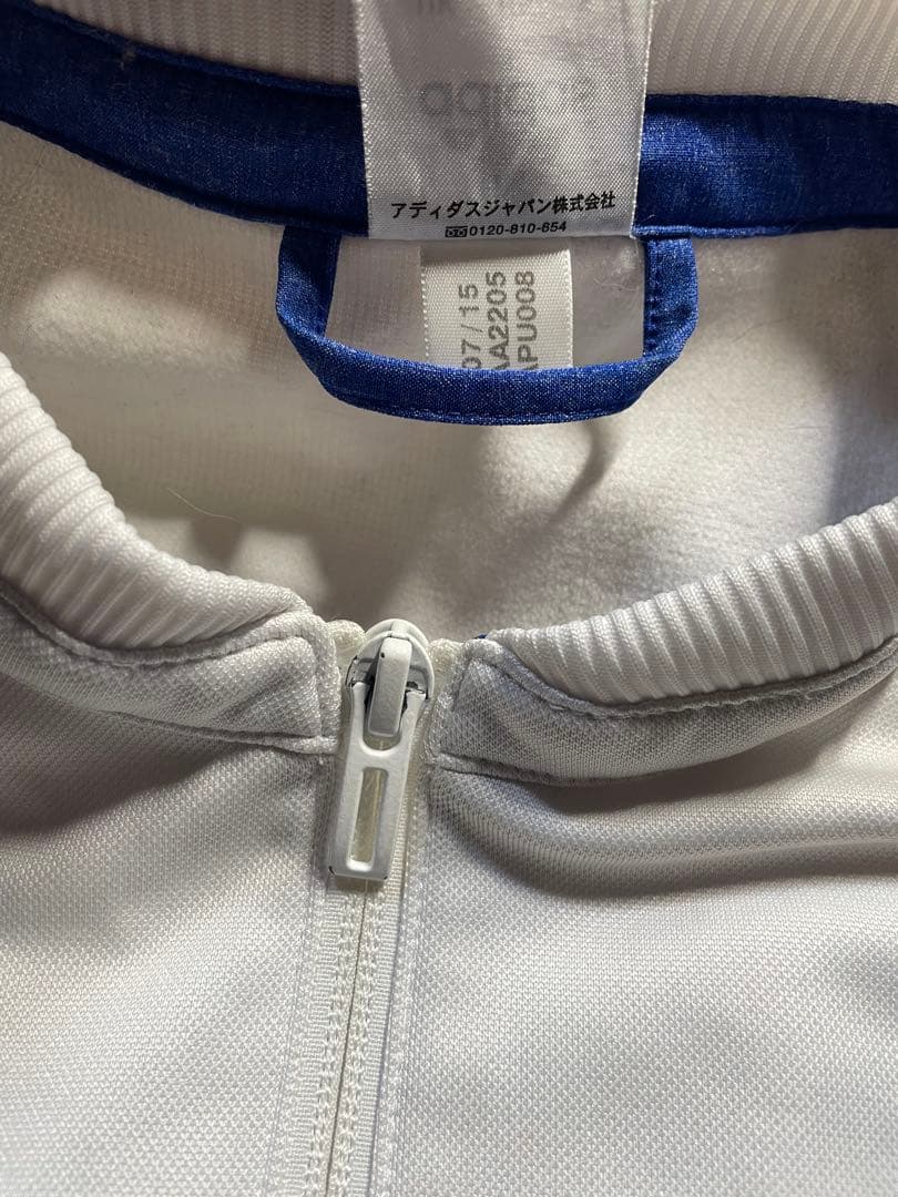 アディダスチェルシー ロゴ ワッペン スリーライン アンセムジャケット 白 L