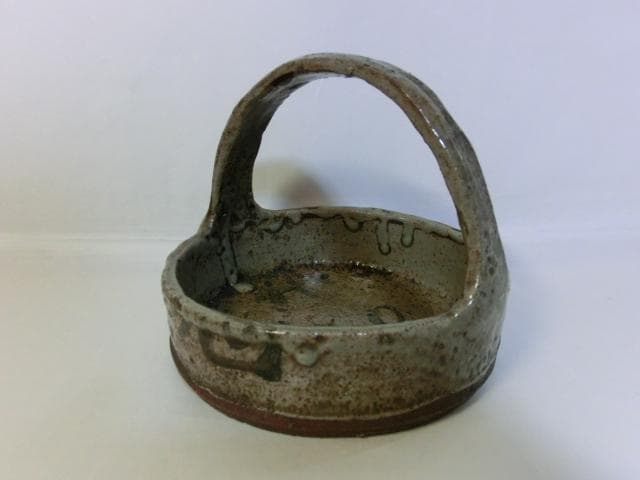 鉢■古唐津手付き鉢 古い絵唐津 花生け 菓子器 菓子鉢 古美術 時代物 骨董品■