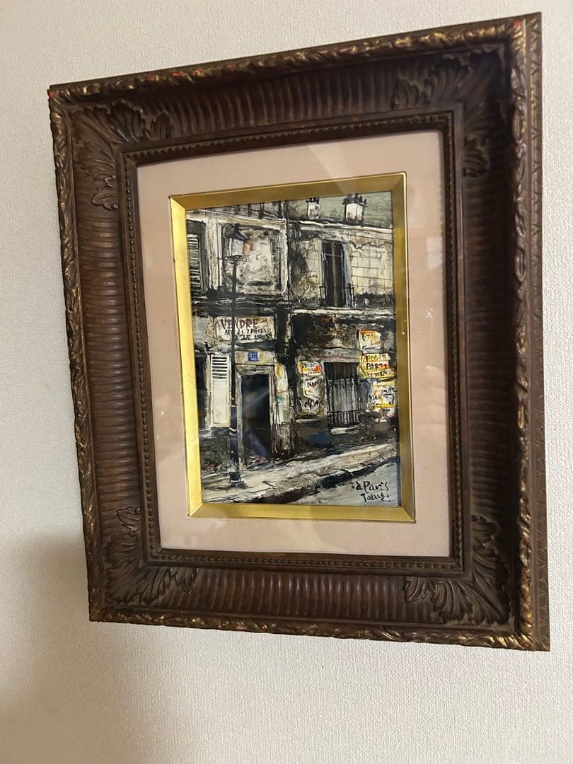 谷本ためひろ　油彩画　[パリの街角] SMサイズ