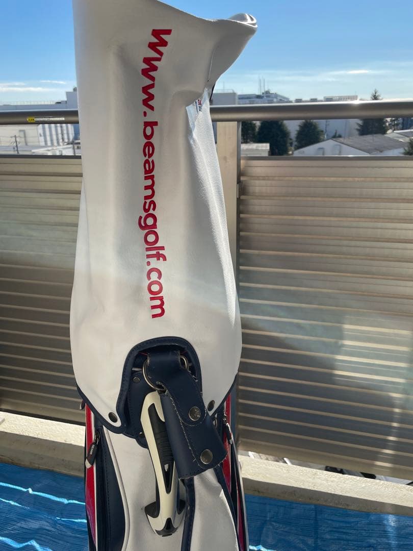 期間限定値下げ！BEAMS GOLF キャディバッグ ホワイト/レッド/ネイビー