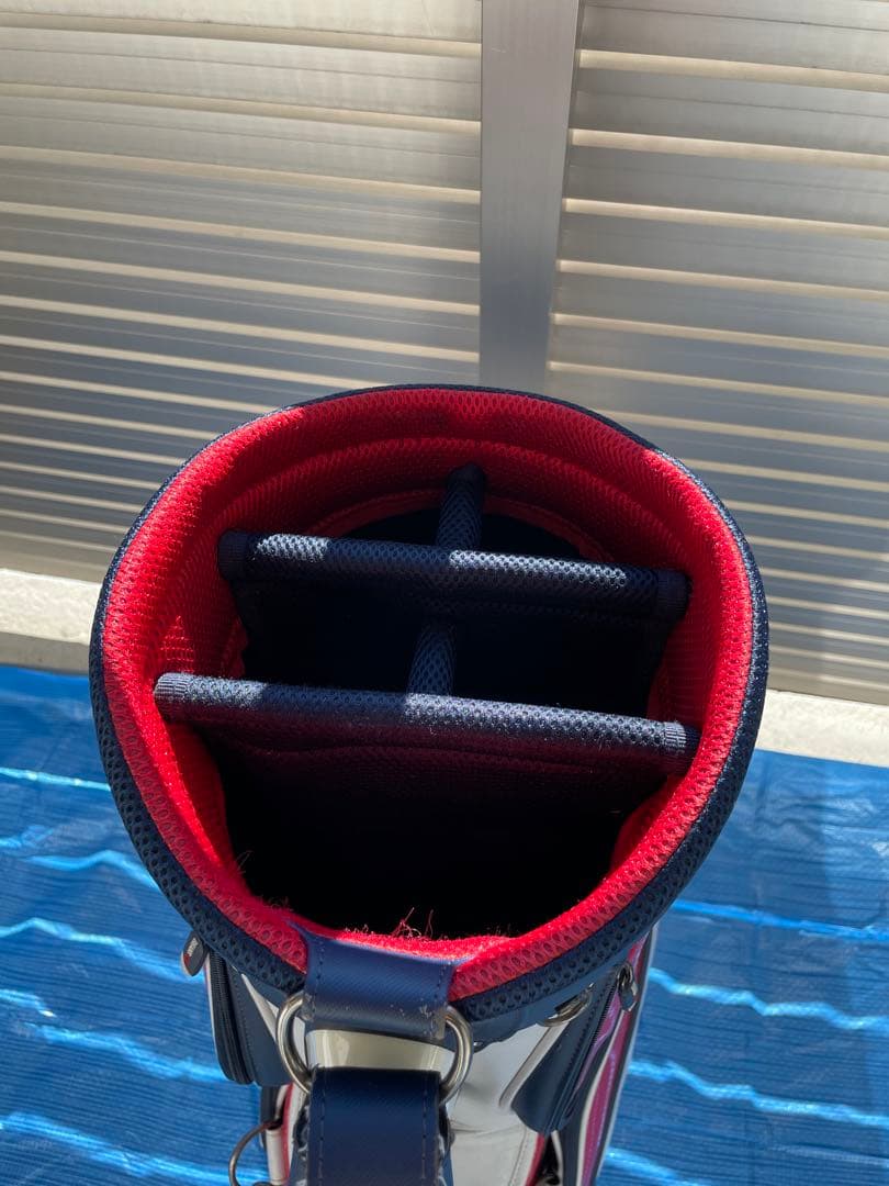 期間限定値下げ！BEAMS GOLF キャディバッグ ホワイト/レッド/ネイビー