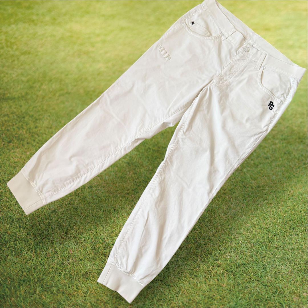 パーリーゲイツ　ジョガーパンツ　白　M〜L相当　コットン素材　ストレッチ　4