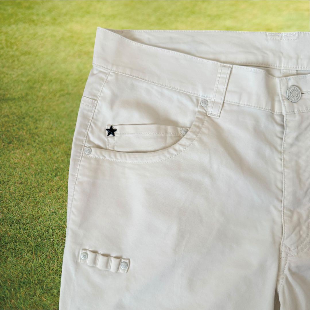 パーリーゲイツ　ジョガーパンツ　白　M〜L相当　コットン素材　ストレッチ　4