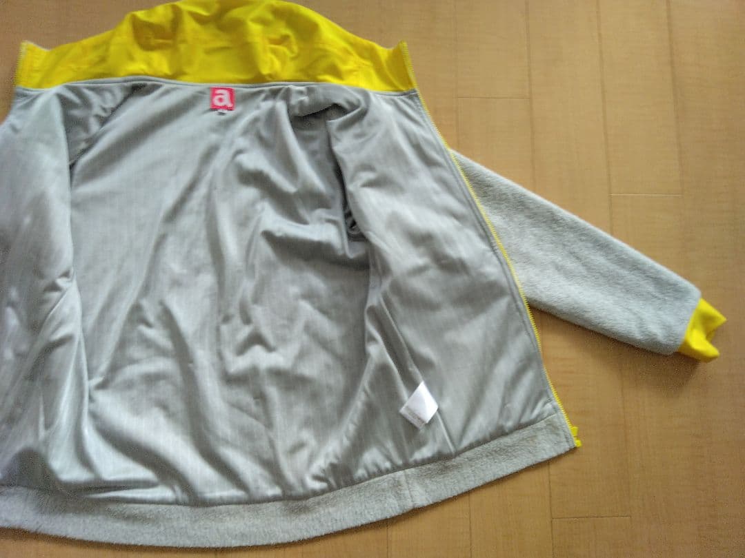 【美品】アルチビオ ボアフリースジャケット 裏蓄熱 グレー/イエロー サイズ36