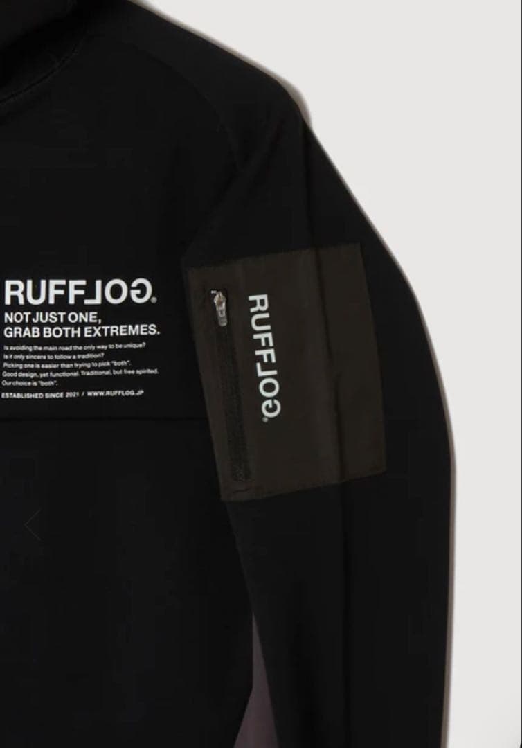 ラフログ　RUFFROG ブラック フルジップ パーカー レディース　S