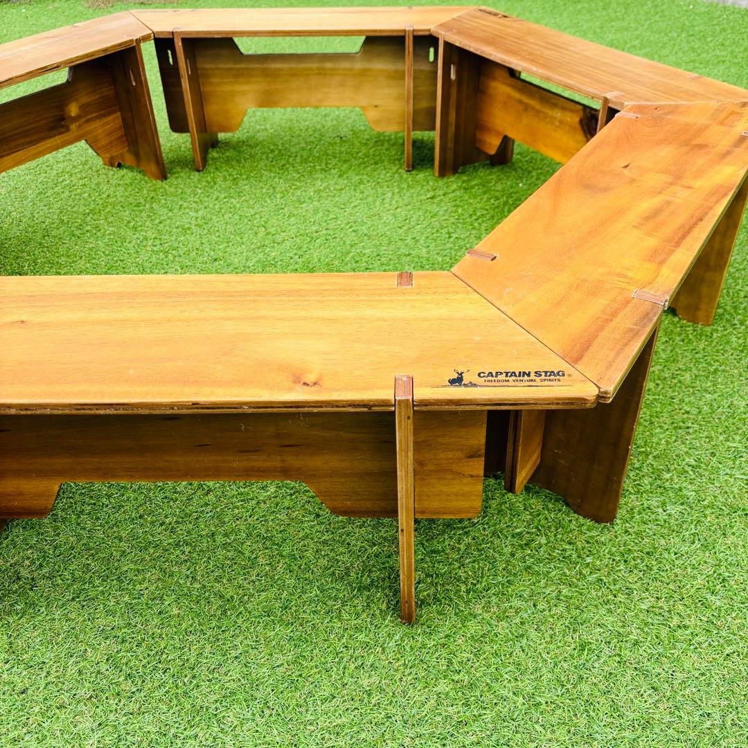 キャプテンスタッグ　クラシック　ヘキサテーブル　グリル　アウトドア　テーブル