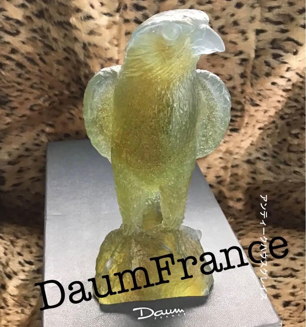 ハヤブサ　鷹　ドーム　フランス　クリスタル　水晶　エミールガレ　フランス製ガラス
