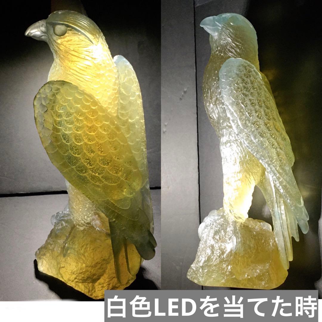 ハヤブサ　鷹　ドーム　フランス　クリスタル　水晶　エミールガレ　フランス製ガラス