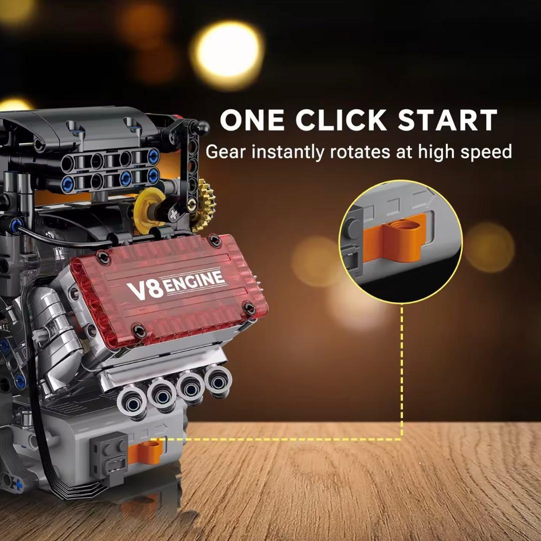 V8エンジン 卓上模型 スターリングエンジン 原動機模型 4mini