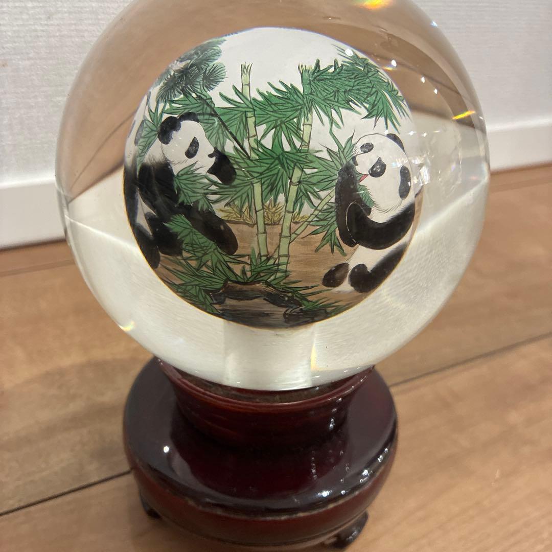 パンダ スノードーム ガラス製　ビンテージ