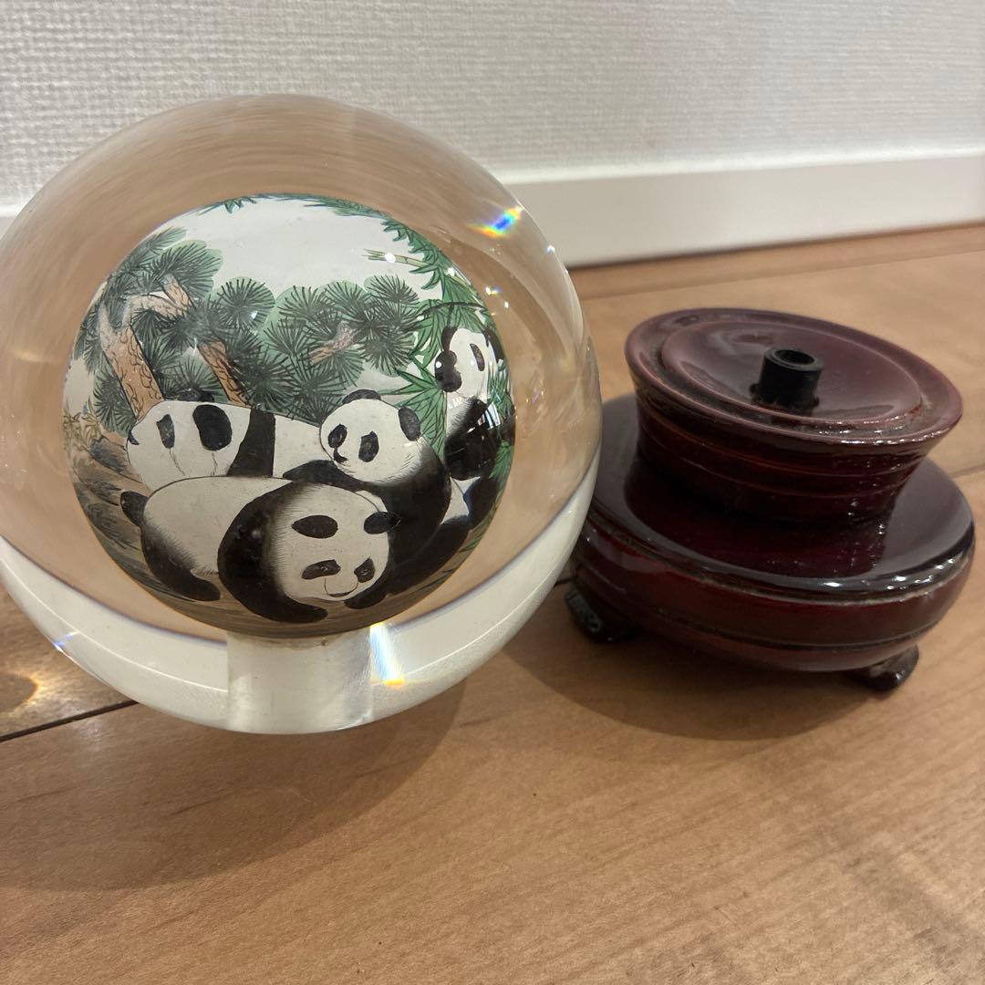 パンダ スノードーム ガラス製　ビンテージ