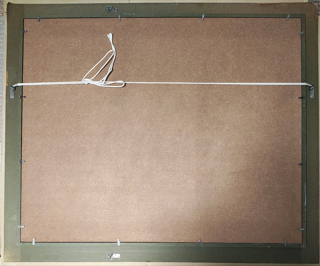 ​大型 F30号 木製額縁 油彩 風景画 温泉街 湯治場 レトロ アンティーク