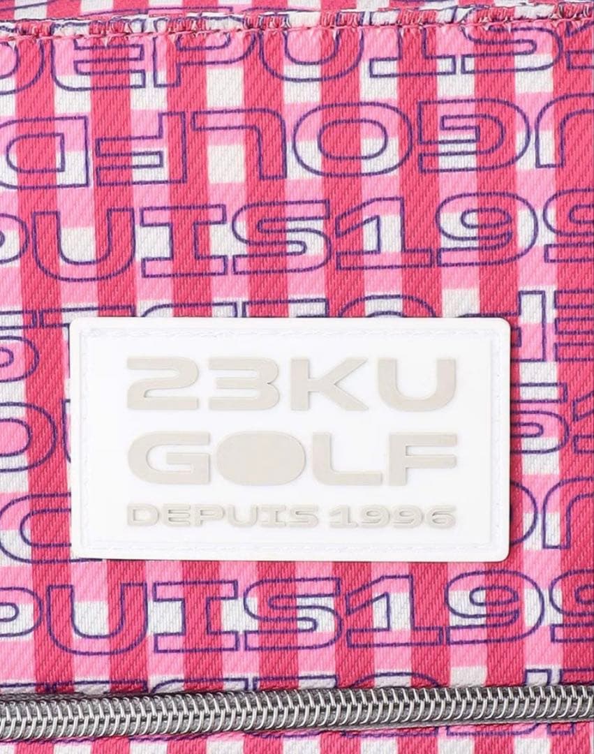 【新品タグ付】23区GOLF ピンク ロゴチェックバッグ
