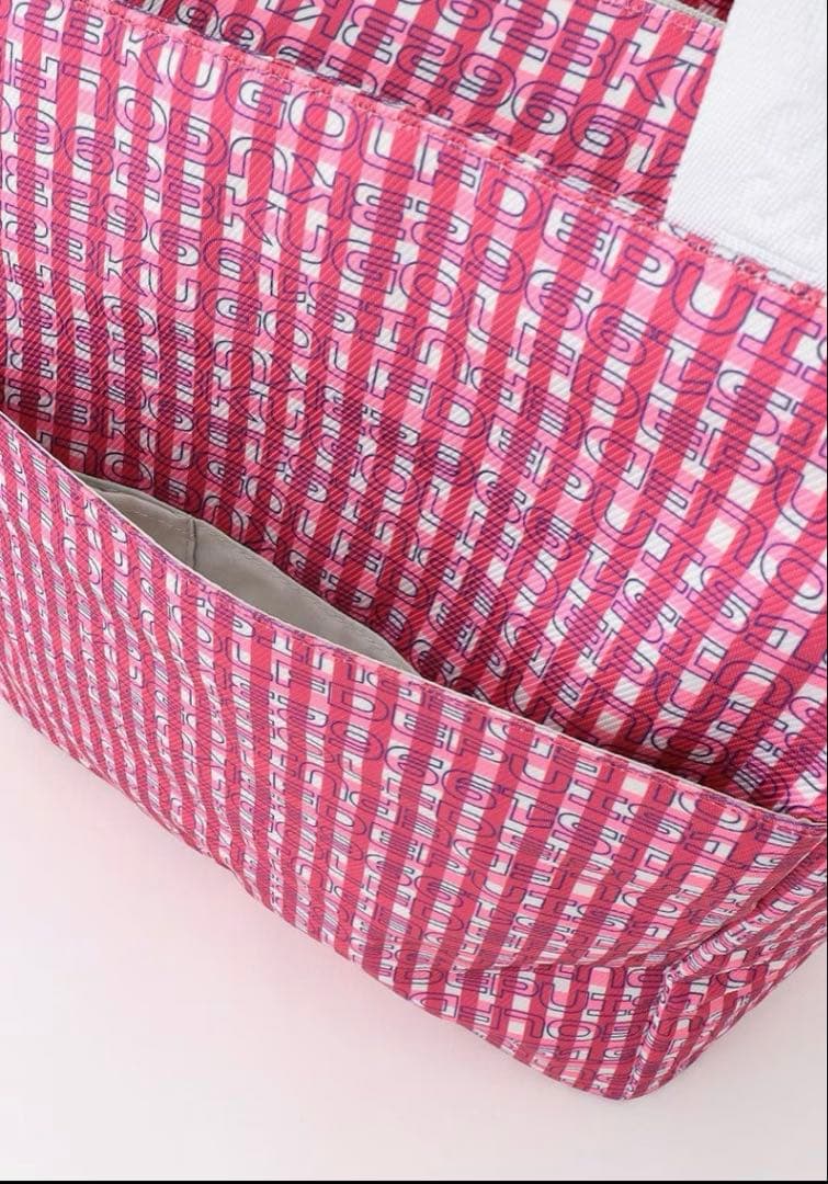 【新品タグ付】23区GOLF ピンク ロゴチェックバッグ