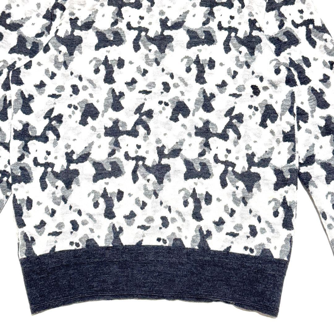 BRIEFING ブリーフィング カモフラ柄 ウール100％ ニット グレー L