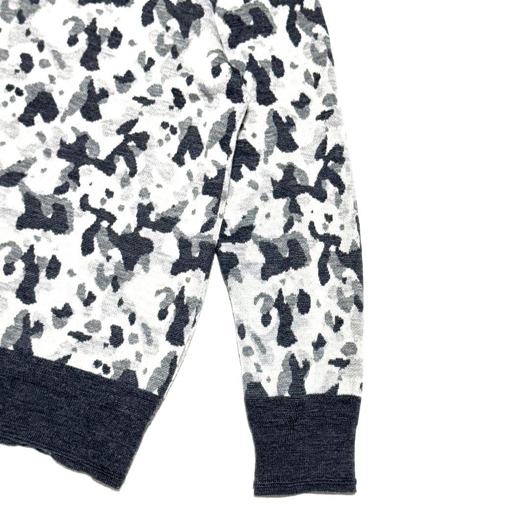 BRIEFING ブリーフィング カモフラ柄 ウール100％ ニット グレー L