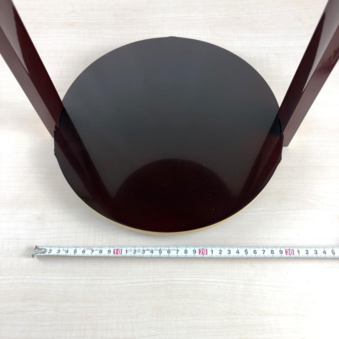 宗悦作 竹貼丸卓 溜塗 而妙奈好