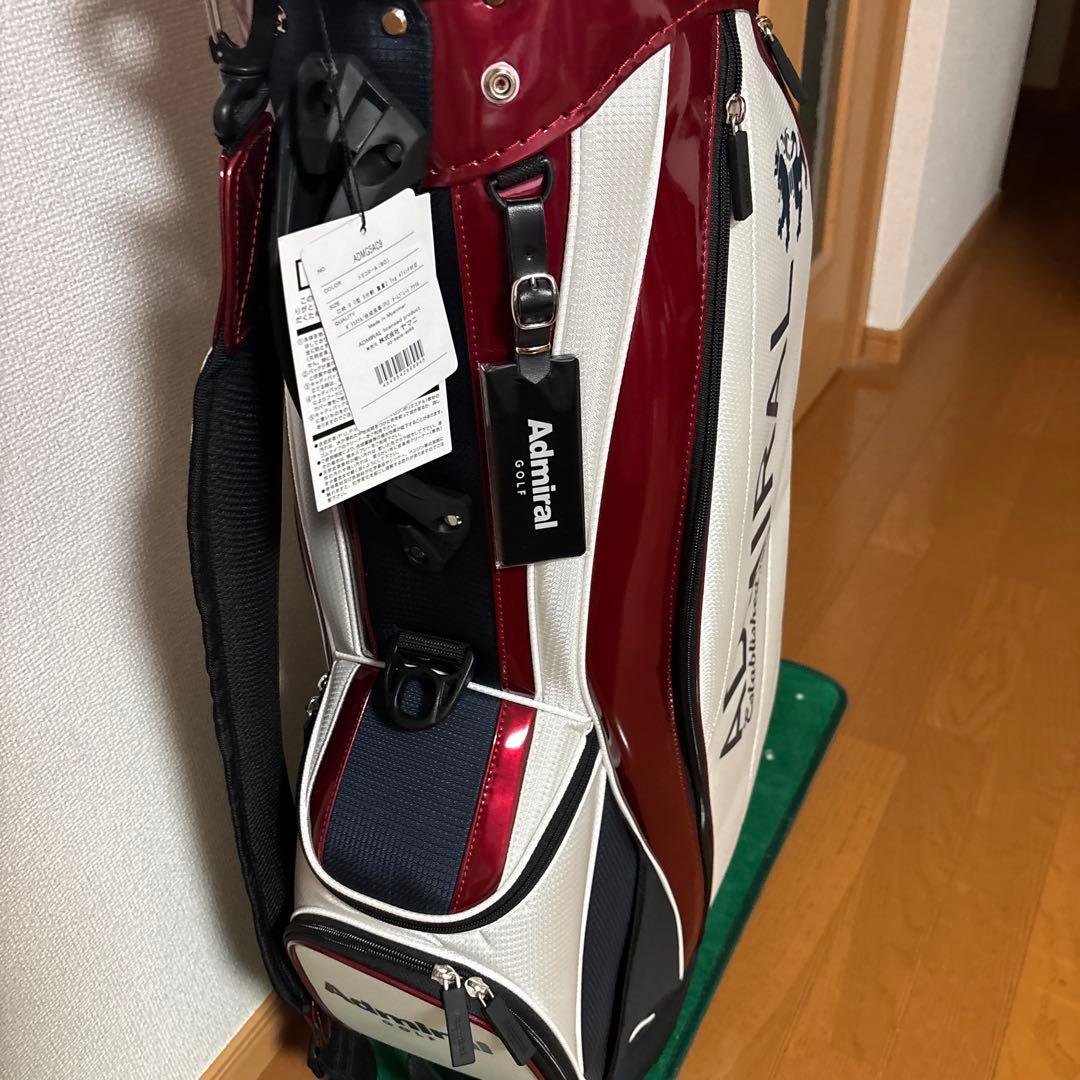 ADMIRAL キャディバッグ ホワイト/レッド/ブラック　トリコロール