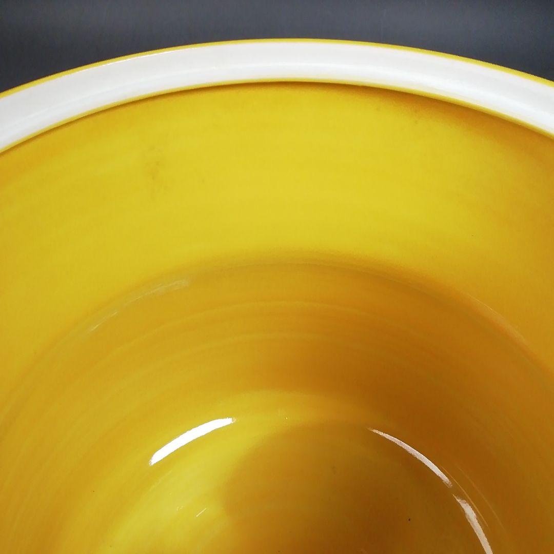 Ｔ９７１　皆具　『黄交趾釉　竹文』『平安　橋本城岳 造』　共箱　茶道具