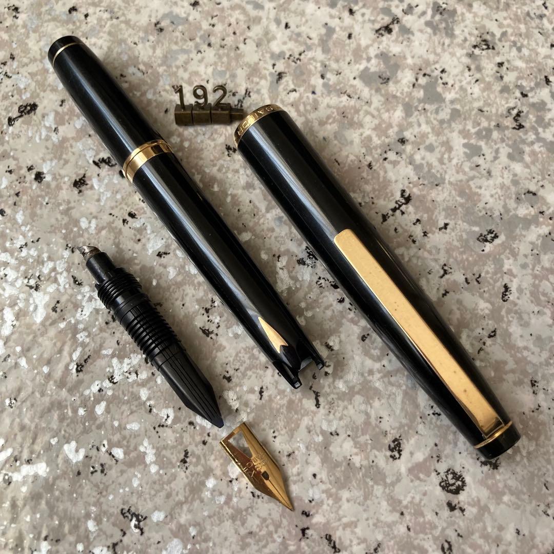 #192 オーバーホール済み 万年筆 SAILOR ショート象嵌 23k