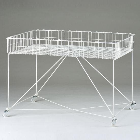 新品■簡単ネットワゴン90cm白色キャスター付ディスプレイ催事SALE販売業務用