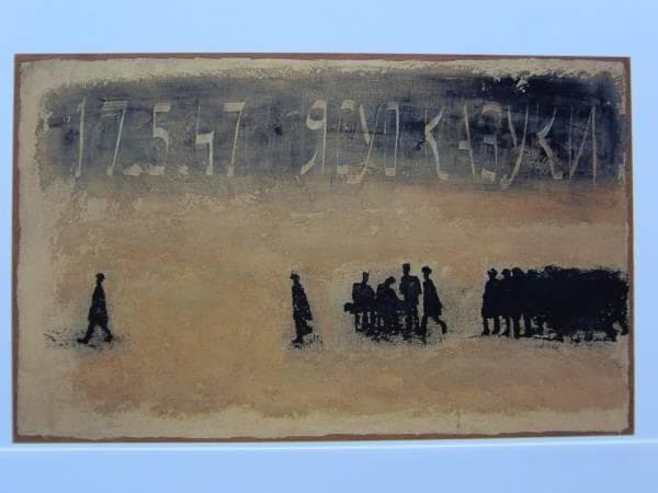 香月泰男、「点呼（左・右）」、希少画集画、新品額装付