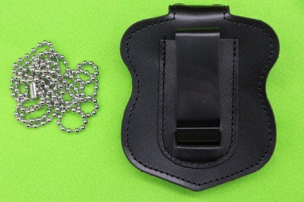 LB6新品嵌込式BIGSIZE FBI レプリカ バッジ レザーケース クリップ