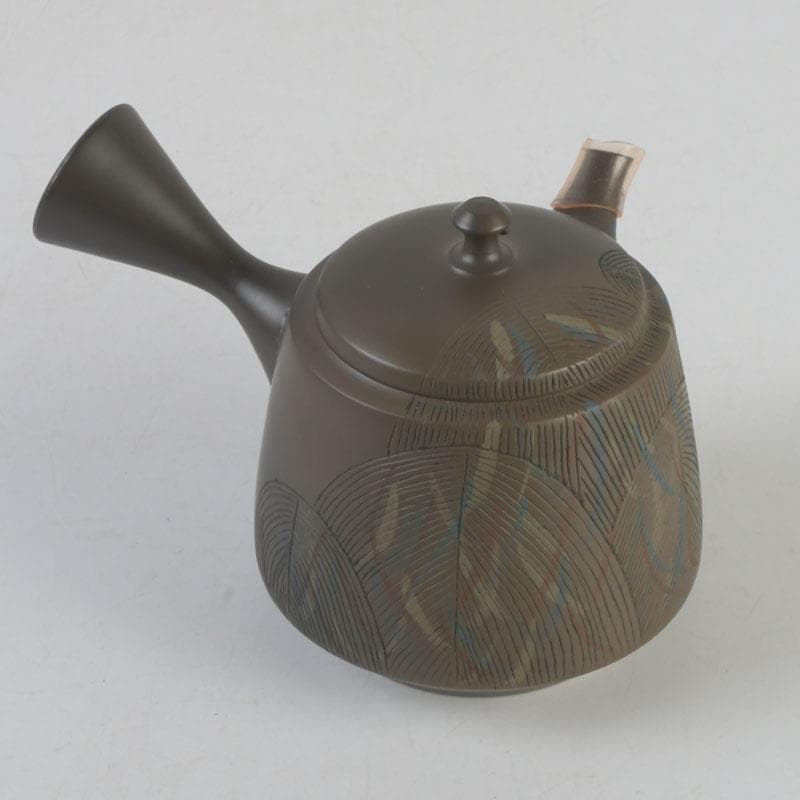 煎茶道具　常滑焼　伊藤昭陽作　急須　茶壷　共布共箱　V　9772