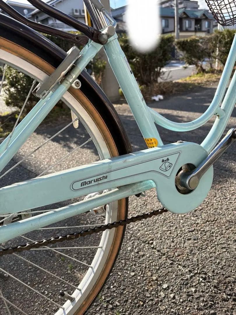 子供用自転車 水色 26インチ 前面バスケット付き