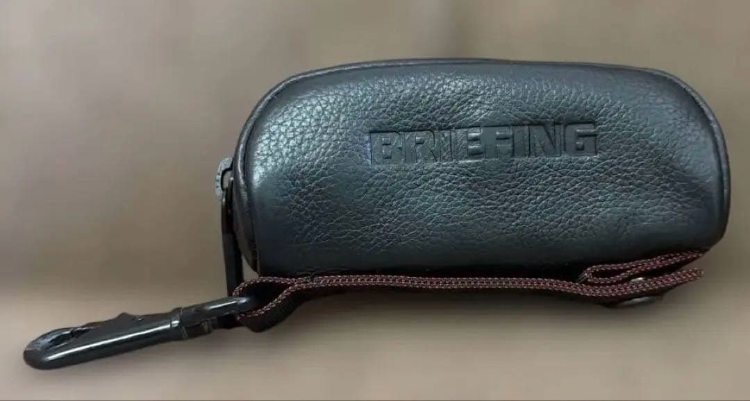 BRIEFING ブラック レザー ゴルフボールポーチ