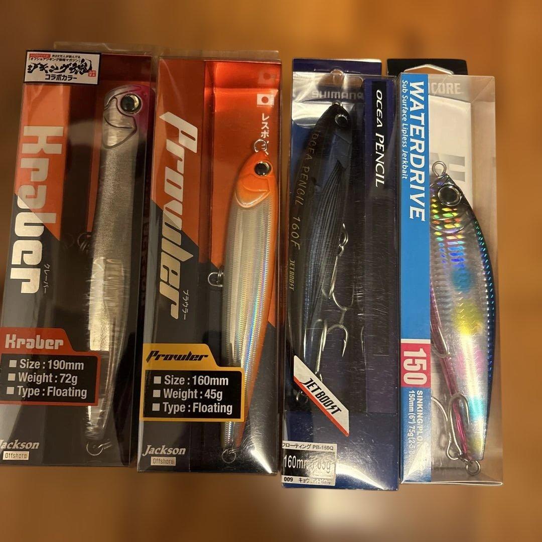 ルアーマン必見！！新品青物ルアー４点セット　ポッパー　ペンシル　トップウォーター