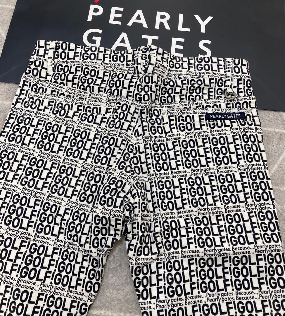 新品 パーリーゲイツ コットンストレッチカルゼ表ピーチパンツ(6)サイズLL/白