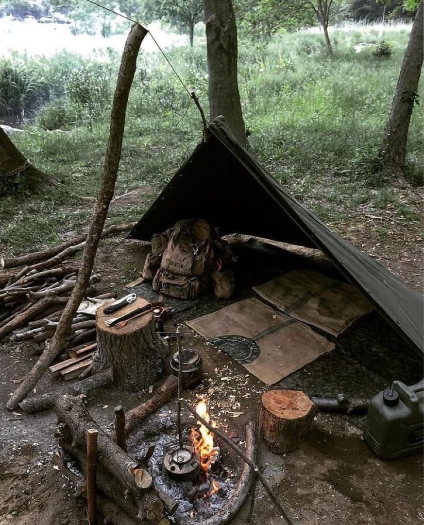 【軍幕屋】未使用ヒロシ愛用ポーランド軍ポンチョテント★サイズ3★ステンシルあり