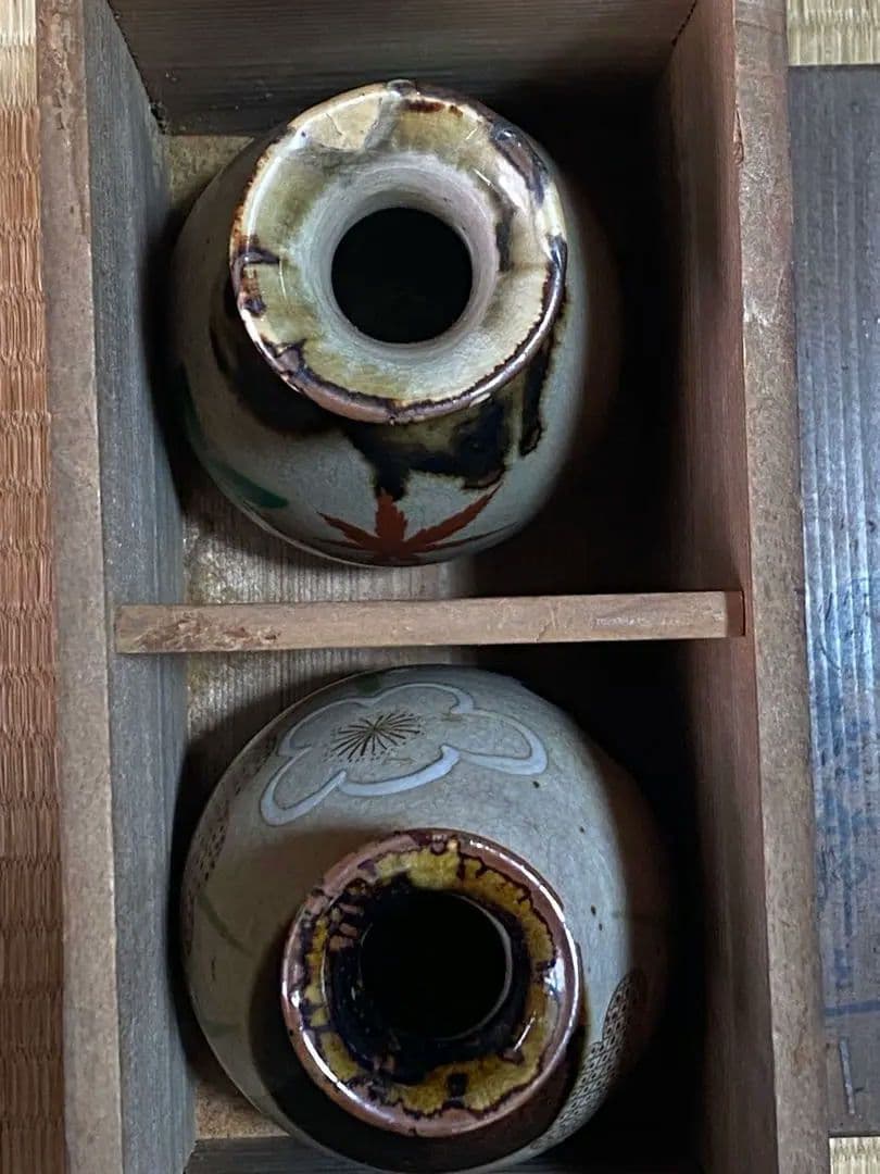 ♦永楽善五郎 光琳模様 徳利一対 共箱 江戸天保年間〜明治時代 京焼