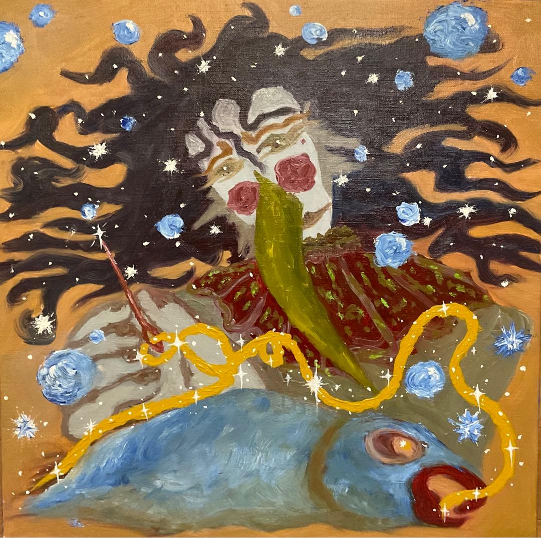 油絵 “Fish Catcher”