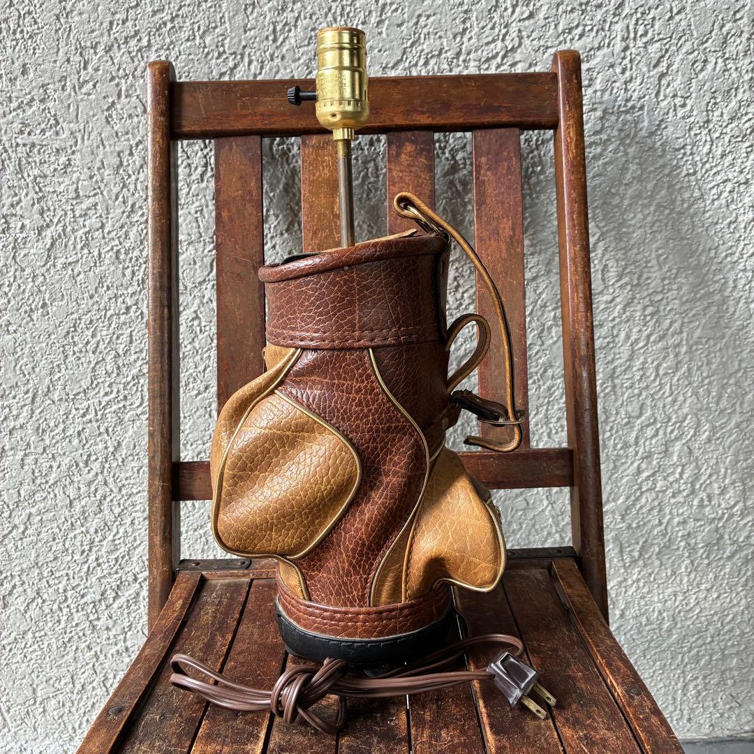 貴重レア！アメリカヴィンテージ　ゴルフバッグの卓上ランプ　GOLFインテリア照明