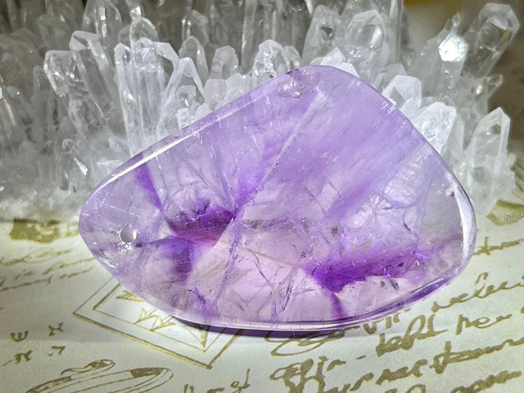 トラピッチェ アメジスト✨　紫水晶　穴あき　パーツ　原石