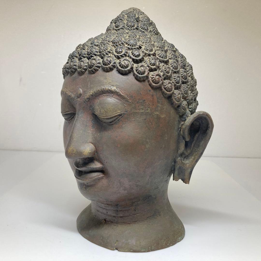 古銅　チベット仏　仏頭　2773g トヒサ　東さ7-0331①