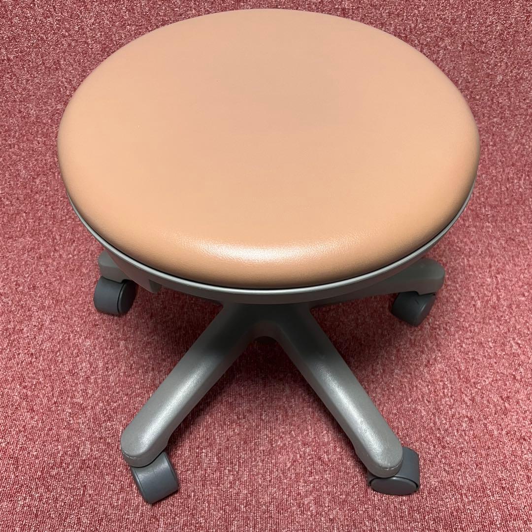 ［C3540］イトーキ　丸椅子　診察イス　サポートスツール　座面回転　グレー／橙