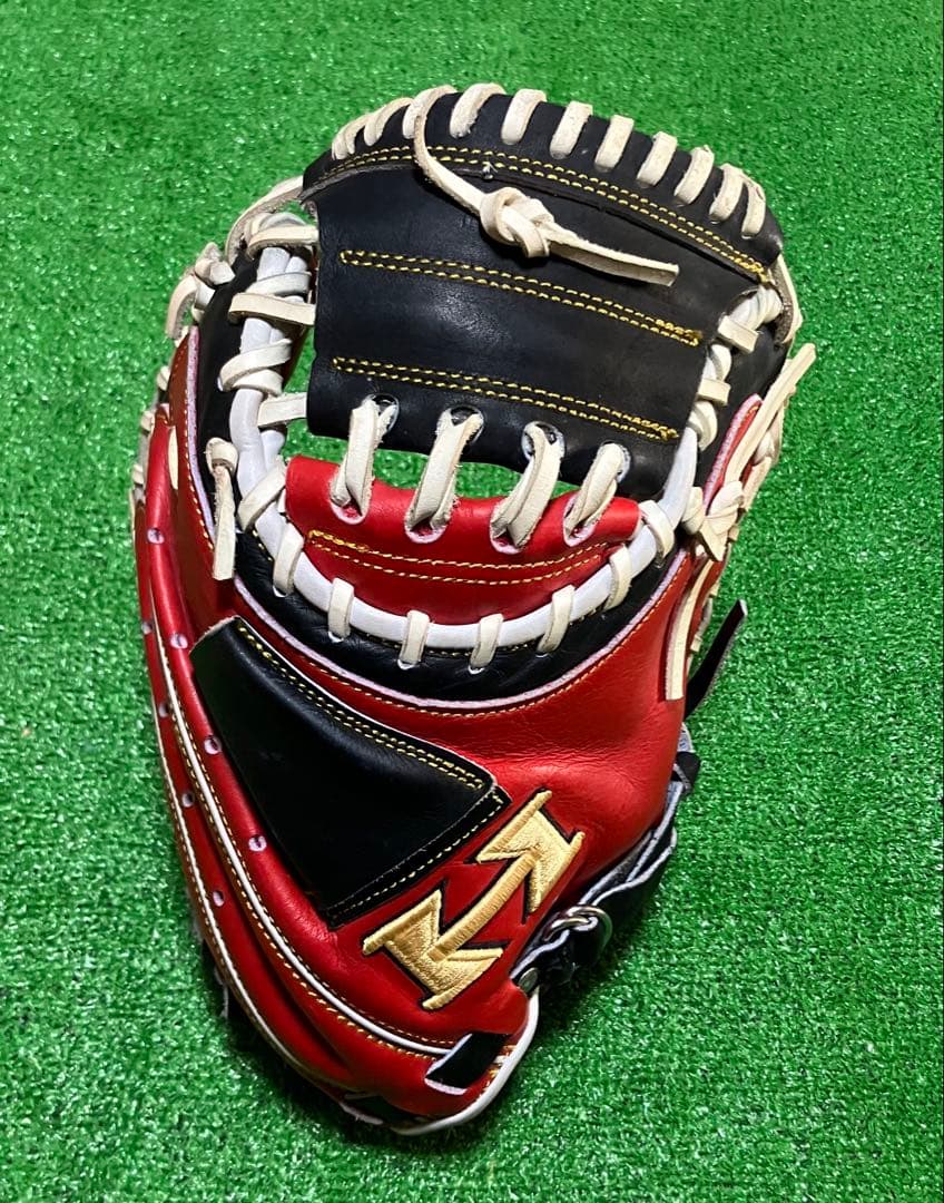 一般 軟式野球 キャッチャーミット ハイゴールド Hi-GOLD 大人サイズ 赤