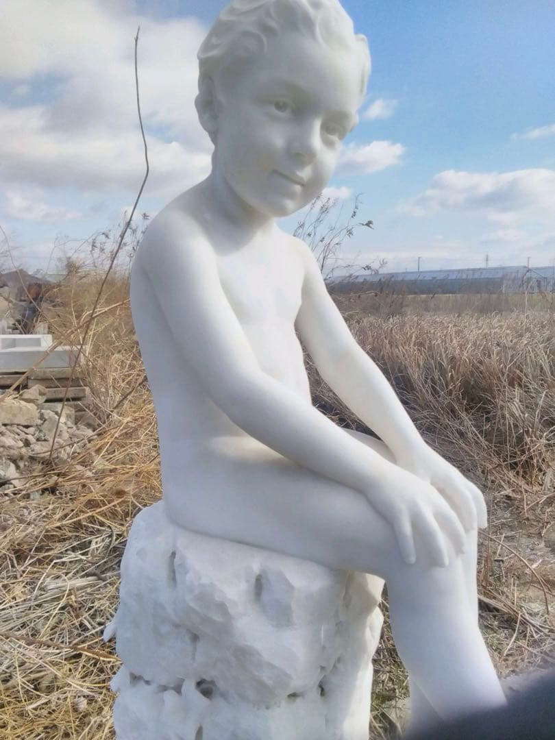 大理石 彫刻 白 可愛い 女の子
