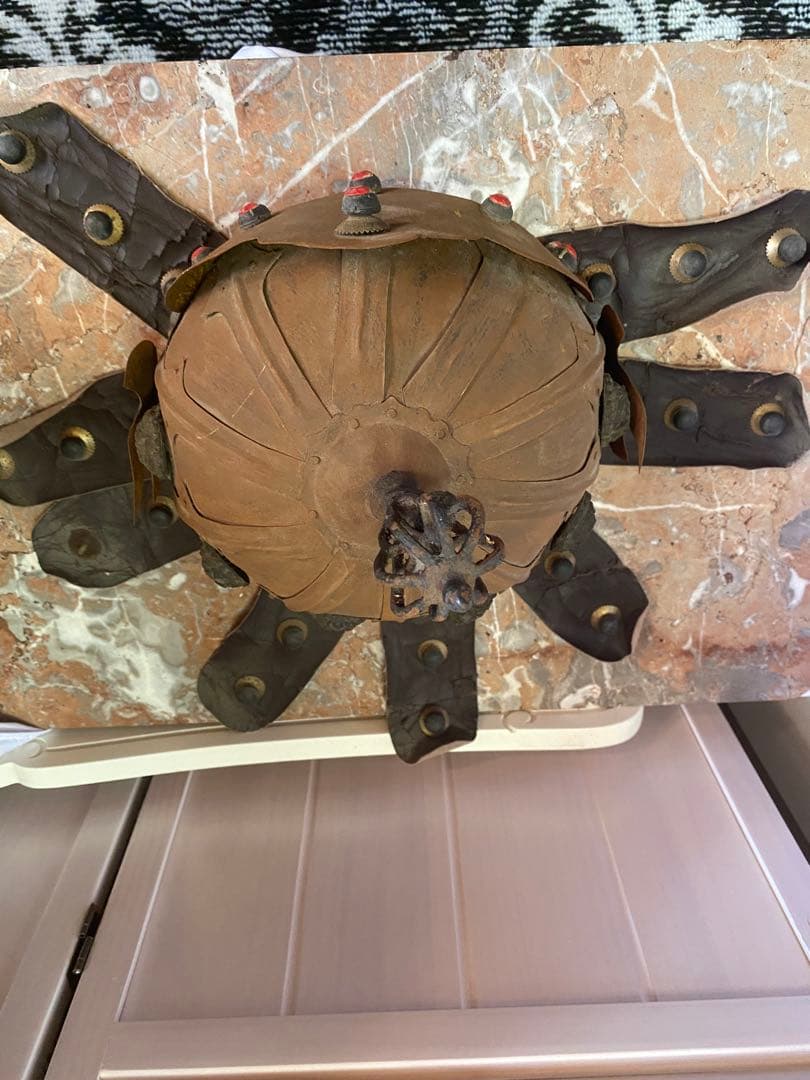 中国武具♦️鉄地♦️獅子形金具♦️兜 鳳羽兜♦️赤色♦️送料込