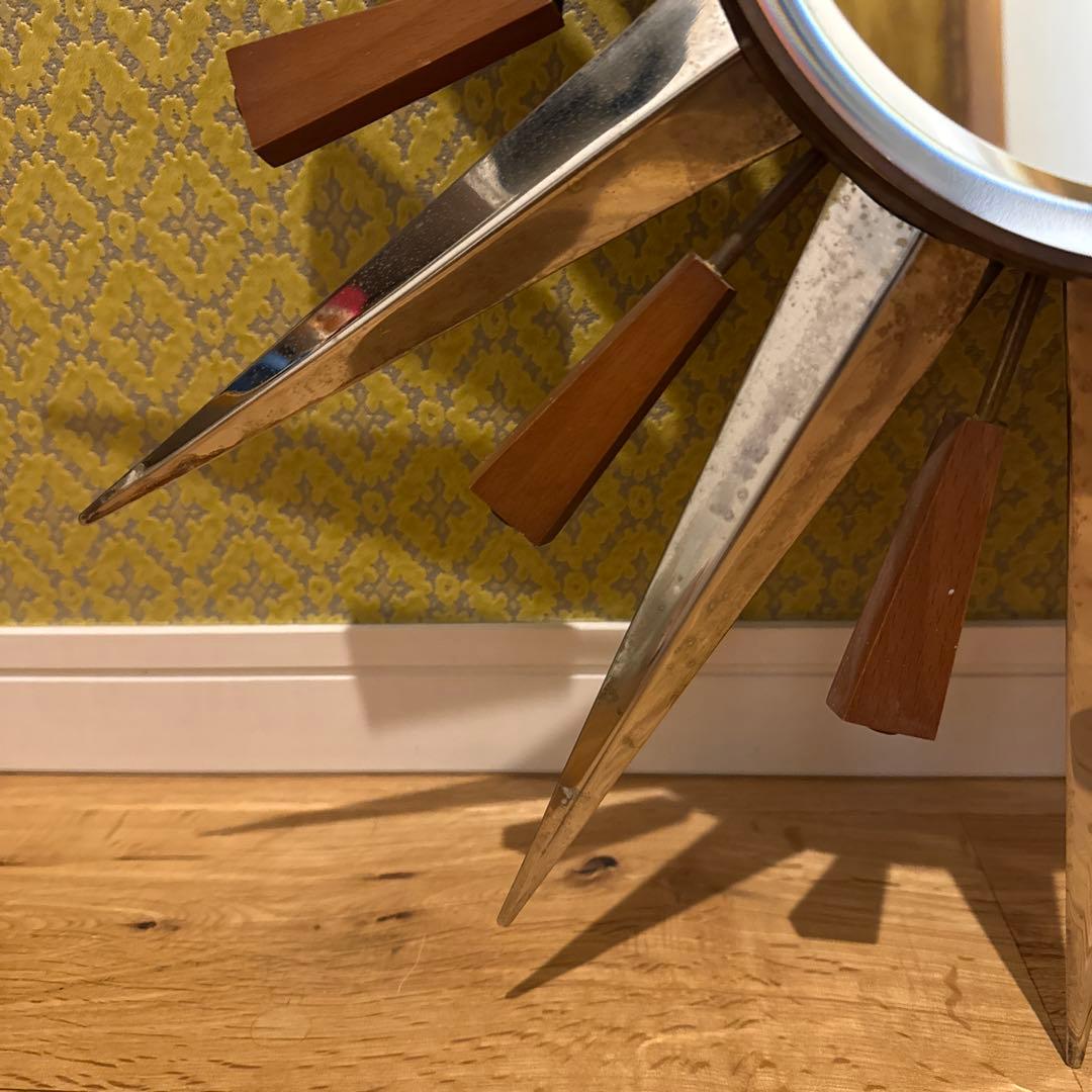 貴重 60s イギリスアンティーク MEC サンバースト ウォールミラー