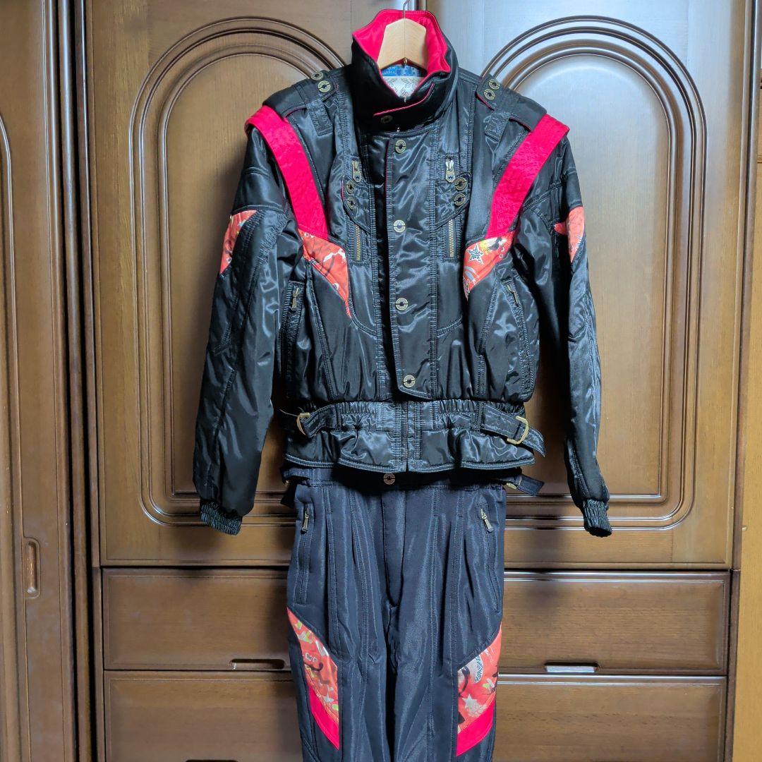 【WINDEX・ウインデックス】スキーウェア ブラック✕レッド ２点セット