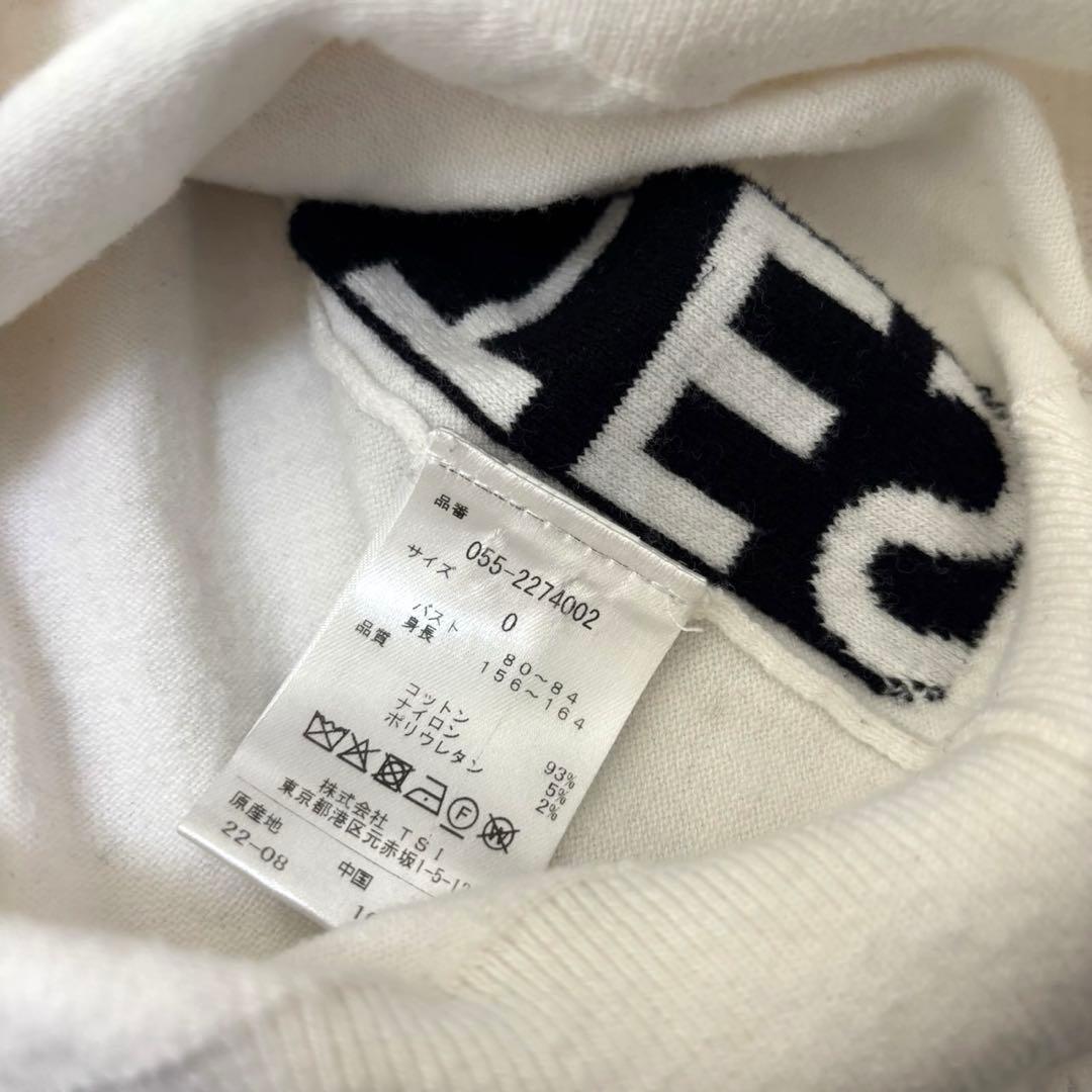 最新 パーリーゲイツ ニット タートルネック 白 ゴルフ ウェア ロゴ インナー