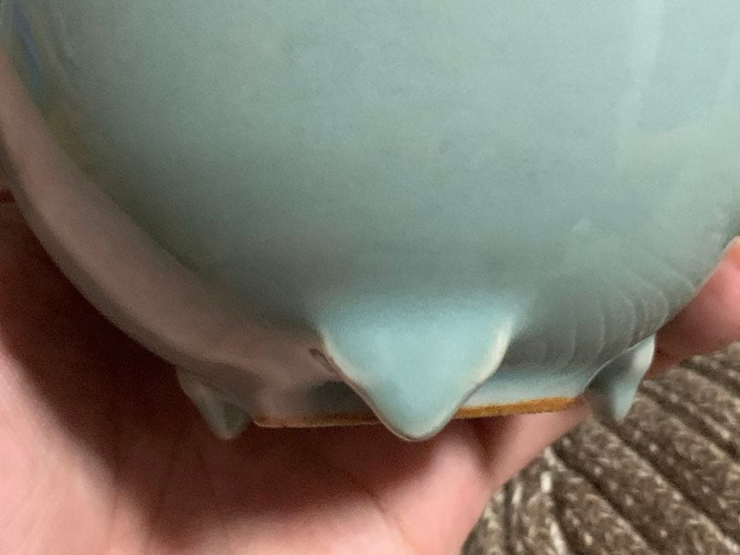 楠部彌弌 作「青磁 獅鈕 香炉」共箱 付銀蓋 茶道具 香道具