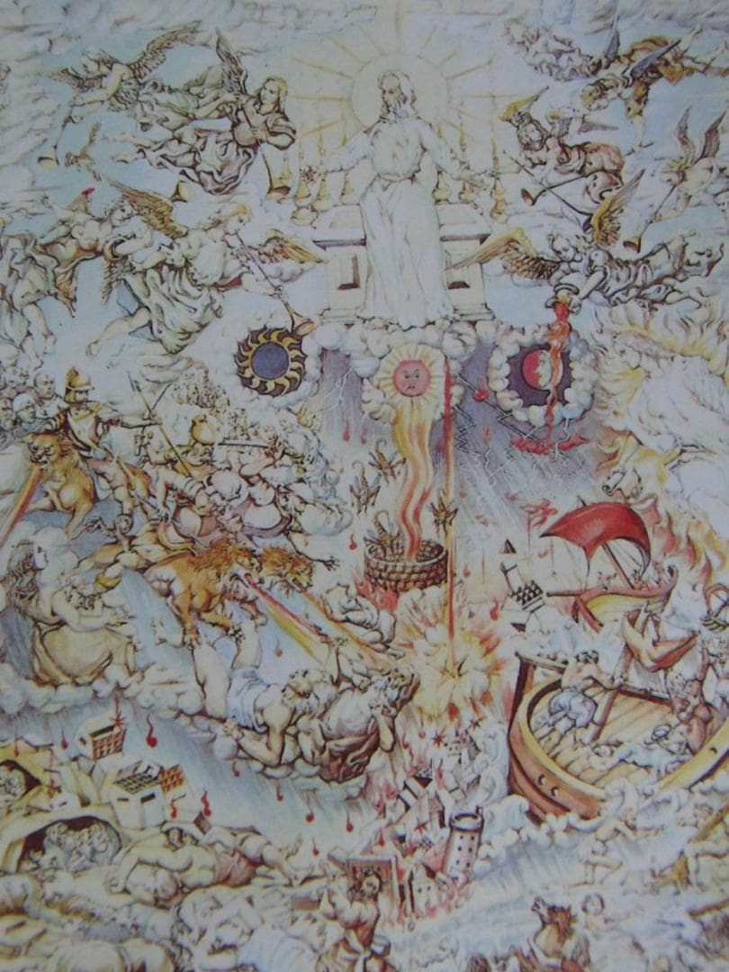 藤田嗣治、「Les Sept Trompettes」、希少画集の額装画