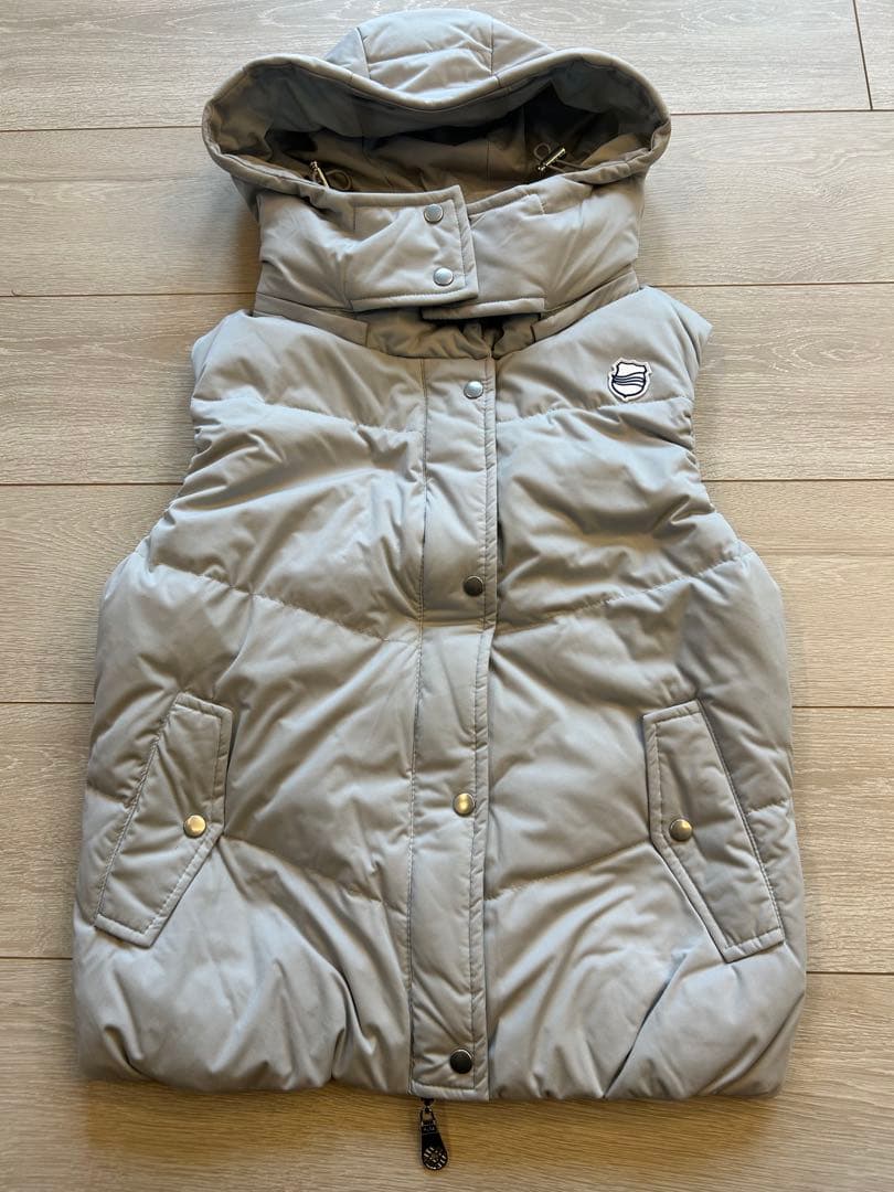 フード付きダウンベスト グレー　M 新品