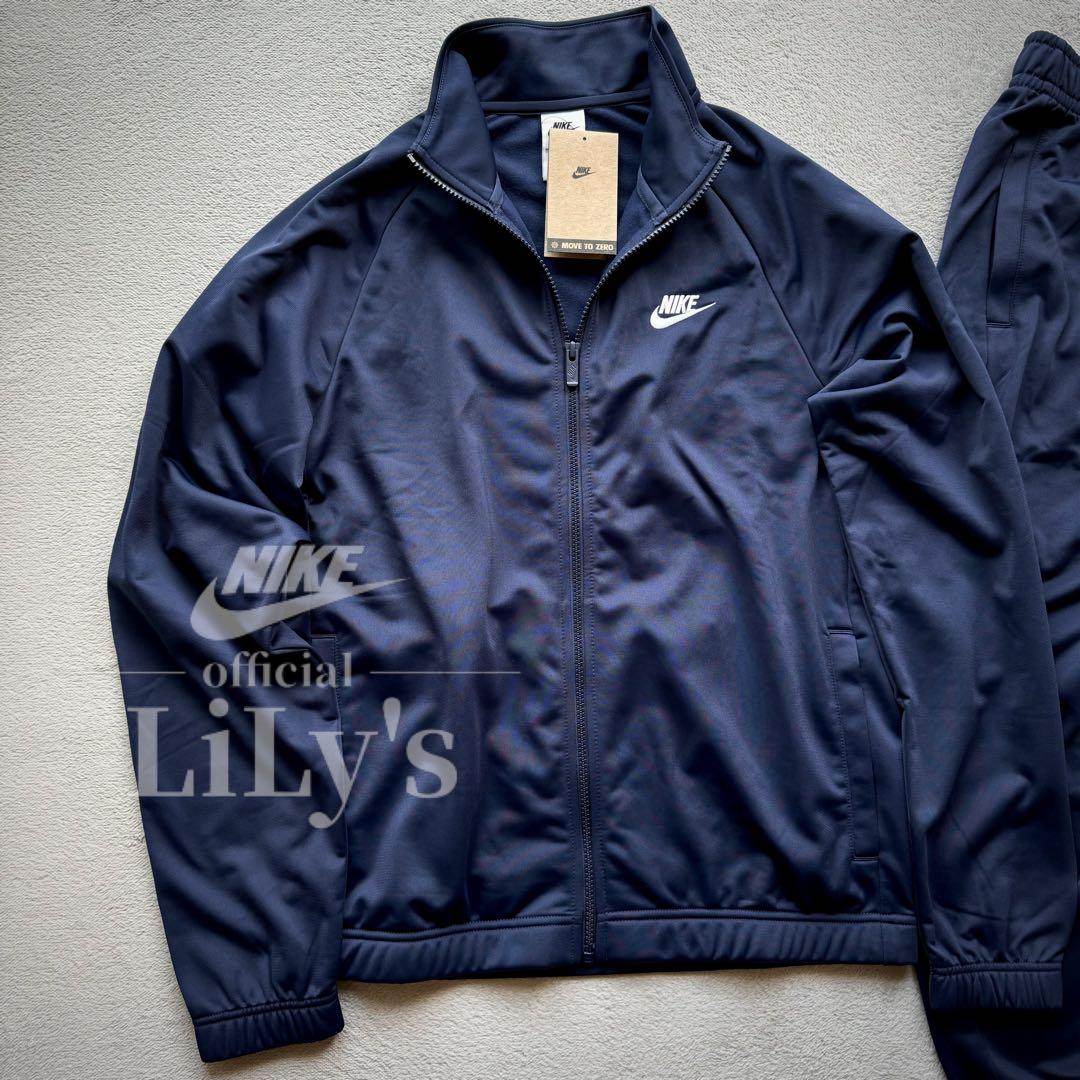 【Ｌサイズ】ナイキ上下セットアップ　ネイビー　ロゴ刺繍　スウォッシュ　新品未使用